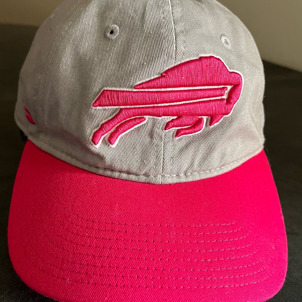EUC Buffalo Bills Personalized Cap Gray Pink